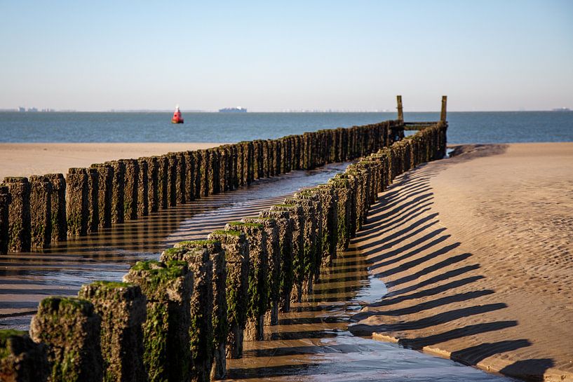Beach piles at low tide 3 by Percy's fotografie