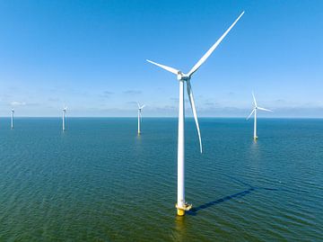 Windturbines in een offshore windpark