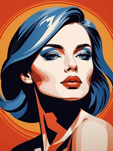 Pop Art Woman Portrait Abstract Geometric Art