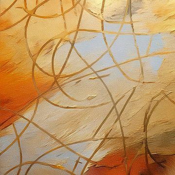 Abstract: Kleurrijk goud -3 van Studio Pieternel