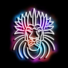 lion neon art von izmo scribbles