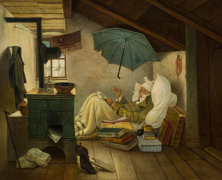 Carl Spitzweg, Der arme Dichter - 1837 von Atelier Liesjes