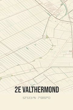 Vintage landkaart van 2e Valthermond (Drenthe) van Rezona