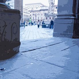 Halve zonnebril en blote billen in Florence Italië van Susan Hol