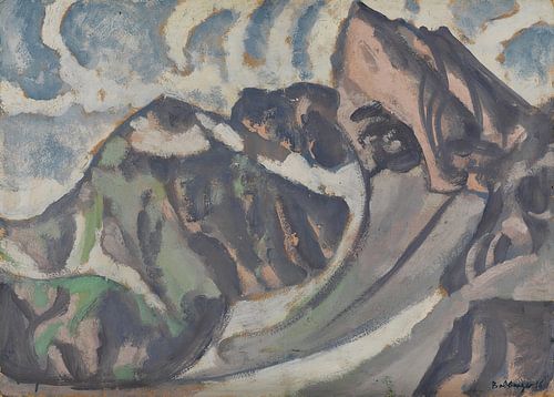 August Babberger - Grey mountain landscape