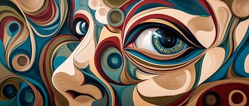 Abstract portrait composition in colours by Poster Art Shop