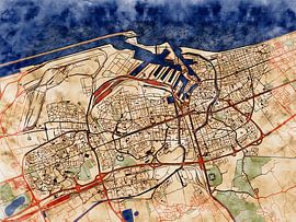 Map of Dunkirk with the style 'Serene Summer' by Maporia
