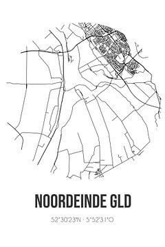 Noordeinde Gld (Gelderland) | Landkaart | Zwart-wit van MijnStadsPoster