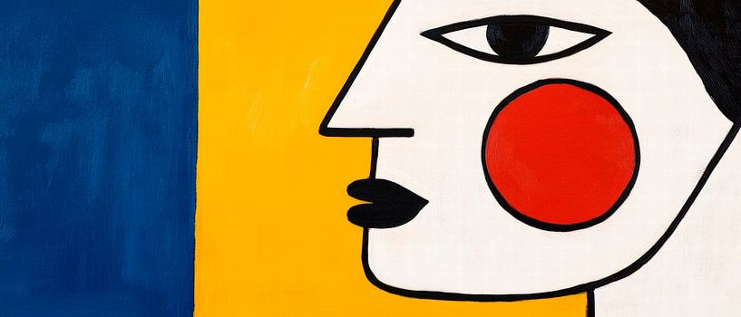 Abstract portrait in bold colours by Poster Art Shop