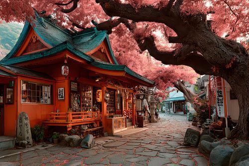 schilderij japanse tuin