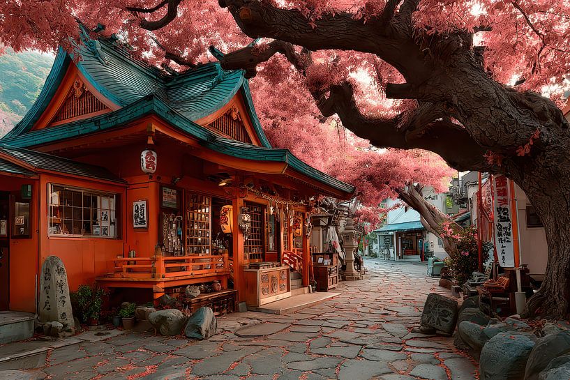 painting japanese garden by Egon Zitter