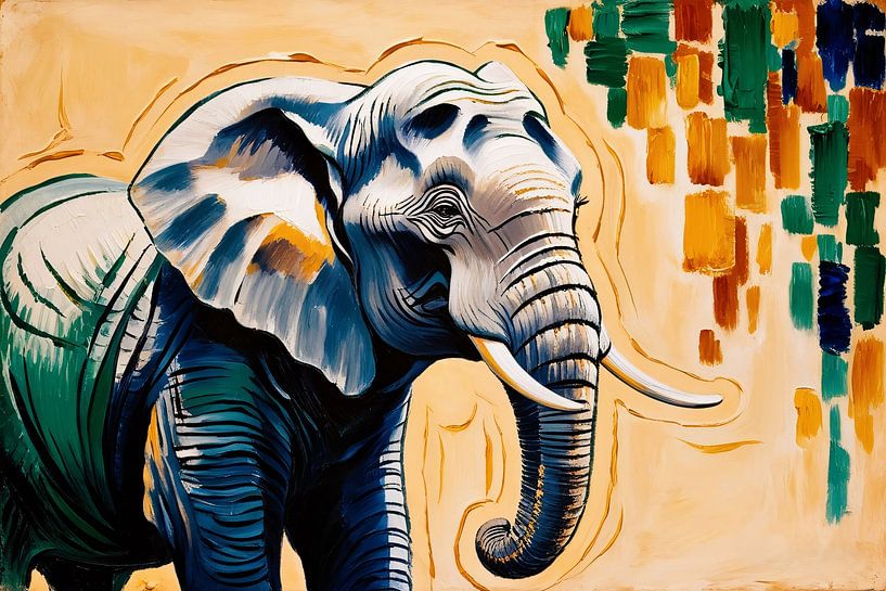 Colourful elephant painting in expression by Art & Soul Creations