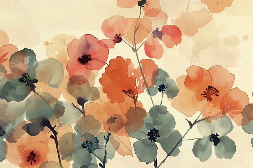 Aquarellierte Blumen von Thea