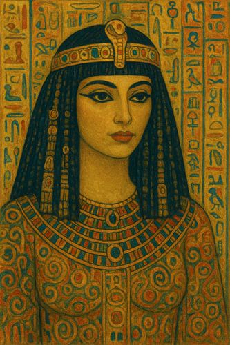 Cleopatra, koningin van Egypte schilderij.