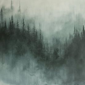 Bossen in de mist van Artsy