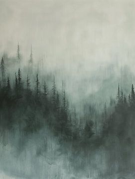 Bossen in de mist van Artsy