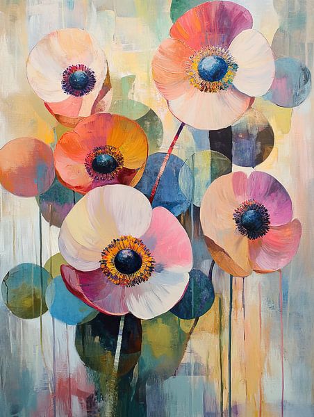 Palette de fleurs | Fleurs abstraites vives par Art Merveilleux