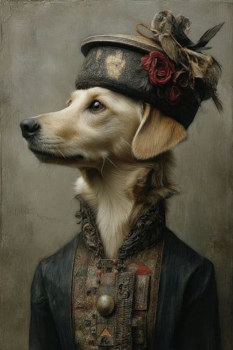 De Excentrieke Modeontwerpster - Vintage Hondenportret