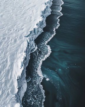 Besneeuwde zee stilte van fernlichtsicht