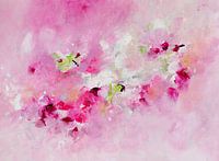Fairy Whispers - abstract schilderij met impressie van roze bloemen