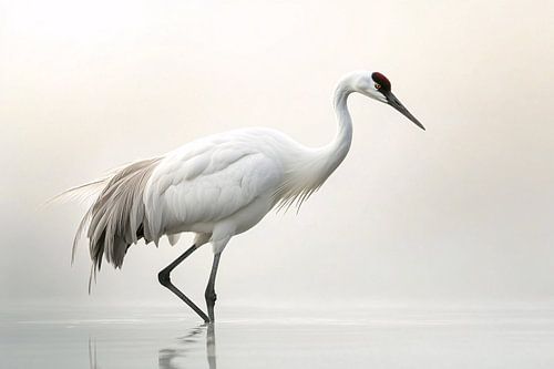 Elegante kraanvogel in serene omgeving