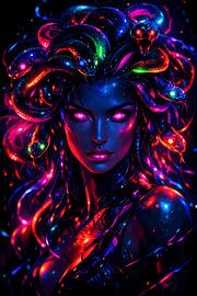 Neon Medusa of the Shimmering Shadows by ButterflyPix