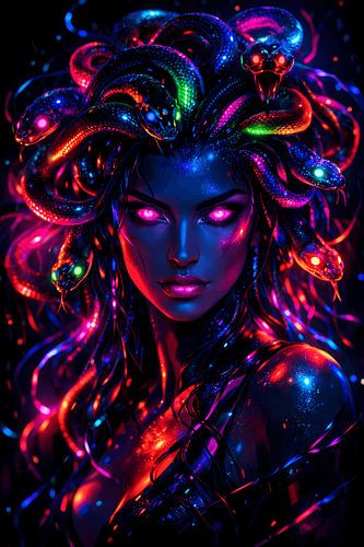 Neon‑Medusa der Schimmernden Schatten