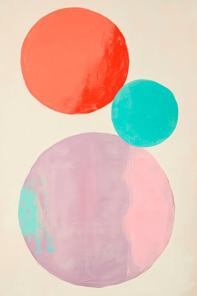 Bunte Kreise in Pastellfarben – Abstrakt von Poster Art Shop