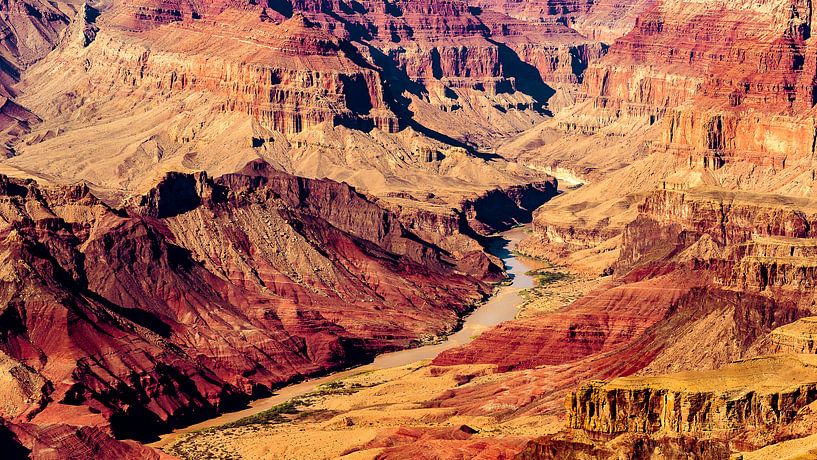 Panorama bunter Grand Canyon Nationalpark mit Colorado River in Arizona USA von Dieter Walther