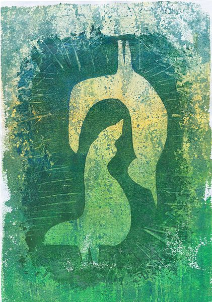 Gemälde von zwei abstrakten Vögeln von @Unique