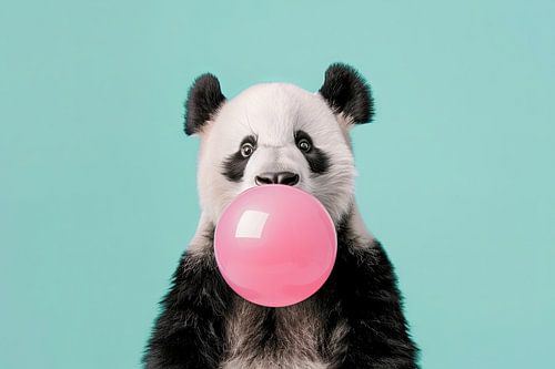 Panda met kauwgom