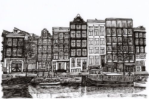Tekening Amstel Huizen Amsterdam