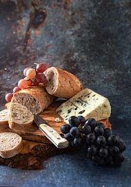 Still life with cheese and grapes by Alex Neumayer