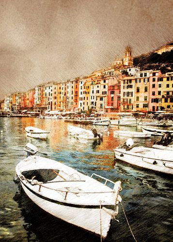 Portovenere Italie peinture de paysage #italie