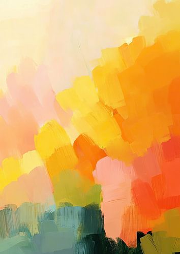 Abstract Pastel Yellow Orange Pink Blue Green