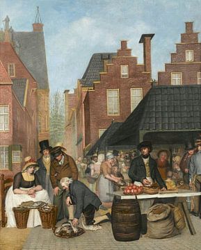 Gezicht op de voormalige Vismarkt in Leeuwarden, Willem Bartel van der Kooi