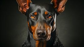 Portrait d'un chien Dobermann noir
