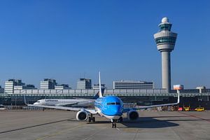 Airplanes at Amsterdam Schiphol airport in Holland