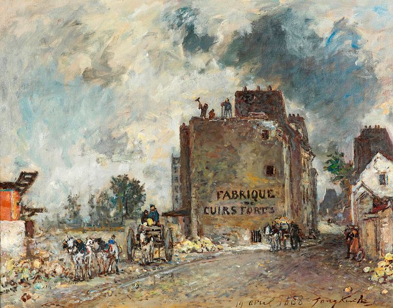 Demolition work in Rue des Franc-Bourgeois St. Marcel, Johan Barthold Jongkind by Masterful Masters