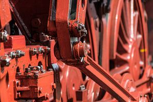 Détail d'une locomotive à vapeur