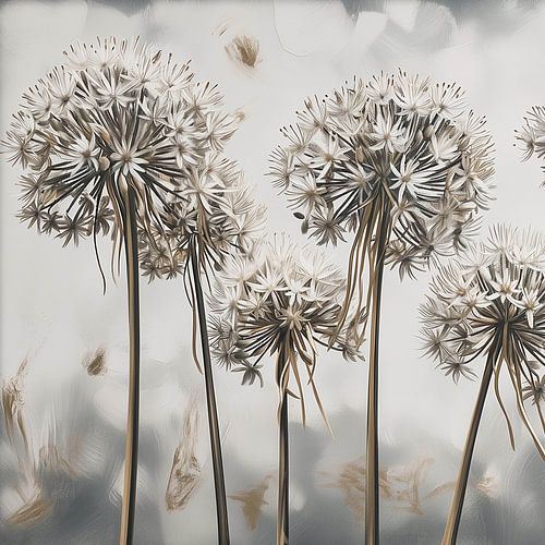 Graines flottantes dans le vent