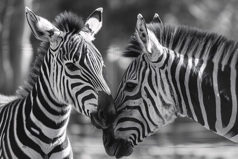 Moment intime entre deux zèbres par Art & Soul Creations