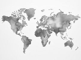 Wereldkaart | grijs