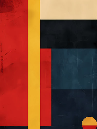 Retro Bauhaus-Geometrie: Farbflächen in Primärfarben