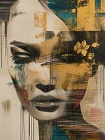 Woman abstract with gold accents