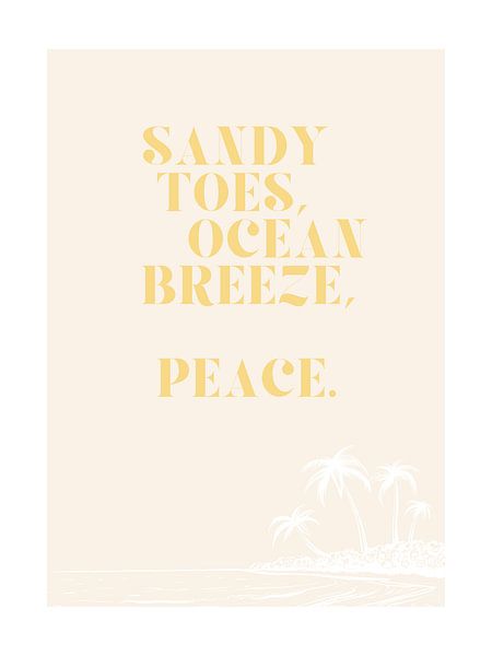 Sandy feet, ocean breeze, peace, type motif by Kim Karol / Ohkimiko