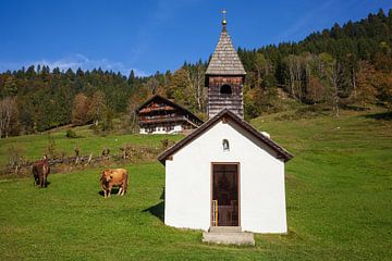 Graseck Alm with Wetterstein Mountains