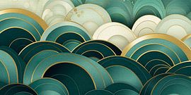 Wolken in Türkis und Gold von Whale & Sons