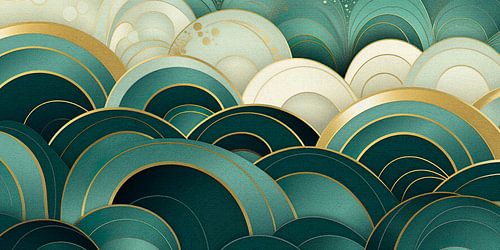 Wolken in Turquoise en Goud