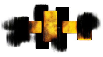 Abstracte goudstaven van Frank Heinz